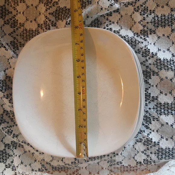 Set of 4 Square White Salad Dessert Plates - Picture 9 of 9
